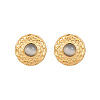 Cat Eye Flat Round Stud Earrings KQ6681-6-1