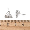 Brass Clear Cubic Zirconia Stud Earrings EJEW-Q014-10P-3