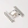 7 Strands Alloy and Brass Fold Over Clasps X-PALLOY-N0112-03P-1