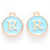 Golden Plated Alloy Enamel Charms ENAM-S118-04R-1