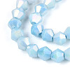 Anti-Tarnish Electroplate Bicone Glass Beads Strands EGLA-T021-6mm-16-08-3