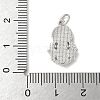 Brass Pave Natural White Shell Religion Pendants KK-S522-23P-C-3