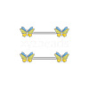 304 Stainless Steel Enamel Butterfly Nipple Barbells WG20A72-04-1