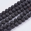 Natural Lava Rock Stone Bead Strands X-G-R193-18-6mm-1