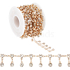 4M Flat Round Brass Rhinestone Chains DIY-PH0030-94-1