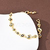 Brass Link Chain Bracelets for Women BJEW-D387-03G-04-3