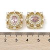Brass Micro Pave Cubic Zirconia Beads X-KK-G491-36G-02-3