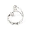 Non-Tarnish 304 Stainless Steel Round Open Cuff Rings RJEW-S418-05P-3