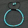 Adjustable Synthetic Turquoise Braided Beaded Bracelets for Women LG9619-7-1