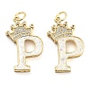 Brass Micro Pave Clear Cubic Zirconia Pendants KK-G498-01P-02-1