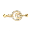 Brass Micro Pave Clear Cubic Zirconia Fold Over Clasps KK-K428-04G-1