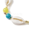 Cowrie Shell and Gemstone Beads Anklets AJEW-AN00594-3