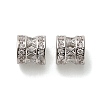 Brass Micro Pave Clear Cubic Zirconia Beads KK-B110-09P-2