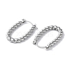 304 Stainless Steel Twist Hoop Earrings STAS-Z052-09P-2