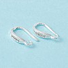 Brass Micro Pave Clear Cubic Zirconia Ear Hooks ZIRC-P100-05S-2