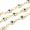 Handmade Evil Eye Lampwork Link Chains CHC-F009-01A-G02-1