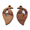 Natural Walnut Wood Pendants WOOD-T023-18-1