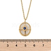 304 Stainless Steel Pave Natural Lapis Lazuli Oval with Star Pendant Necklaces for Women NJEW-Z055-05G-5