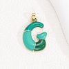 Alloy Enamel Pendants ENAM-S023-01G-G-1