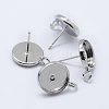 Brass Stud Earring Settings KK-P131-01A-10mm-P-1