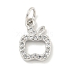 Rack Plating Brass Micro Pave Clear Cubic Zirconia Pendants KK-B093-17P-1