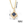 Chic Colorful Clover Pendant Necklace with Sparkling Diamonds YY8832-14-1