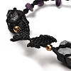 Natural Amethyst & Aphrizite & Synthetic Hematite Nuggets Braided Bead Bracelet BJEW-B073-01A-3