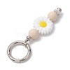 Flower & Round Silicone Beaded Keychain KEYC-JKC00933-4