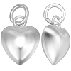 3Pcs 925 Sterling Silver Puffed Heart Charms with Jump Rings STER-BBC0008-09-1