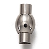 Tarnish Resistant 304 Stainless Steel Magnetic Clasps with Glue-in Ends STAS-L254-001B-P-1