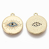 Brass Micro Pave Cubic Zirconia Pendants KK-R130-008G-NF-2