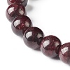 Natural Garnet & Lava Rock Round Beads Stretch Bracelets Set BJEW-JB06982-01-11