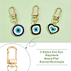 DICOSMETIC 3Pcs 3 Styles Evil Eye Alloy Enamel Pendant Decoration KEYC-DC0001-22-5