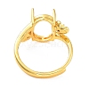 Rack Plating Oval Brass Micro Pave Cubic Zirconia Adjustable Ring Components KK-Q819-02G-3