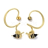 Brass Bees Stud Earrings EJEW-C130-03G-4