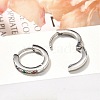 304 Stainless Steel Micro Pave Cubic Zirconia Huggie Hoop Earrings EJEW-C096-01I-P-5