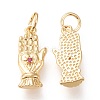 Brass Micro Pave Cubic Zirconia Pendants X-ZIRC-I044-44G-2