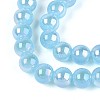 Electroplate Imitation Jade Glass Beads Strands GLAA-T032-J8mm-AB04-3
