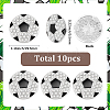 10Pcs Sports Balls Alloy Rhinestone Cabochons FIND-SC0023-42-2