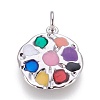 Brass Enamel Pendants KK-O113-03P-B-1