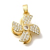 Brass Micro Pave Cubic Zirconia Pendants KK-B122-03C-G-1