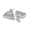 Rack Plating Brass Micro Pave Clear Cubic Zirconia Charms KK-U030-10P-2