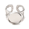 Hammered 304 Stainless Steel Cuff Ring Components SA-CBAC0DF-02D-P-2