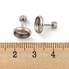 Non-Tarnish 201 Stainless Steel Stud Earrings Findings STAS-O004-07B-P-3