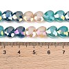 Electroplate Transparent Glass Beads Strands GL-CBADAFE-01J-5