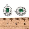 Brass Micro Pave Clear Cubic Zirconia Pendants KK-Z073-25P-3