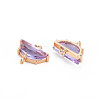 Transparent Faceted Glass Connector Charms GLAA-T021-25B-RS-3