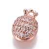 Brass Cubic Zirconia Charms ZIRC-O029-07RG-1