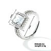 Fashionable Unisex Brass Micro Pave Clear Cubic Zirconia Solitaire Ring VA2990-12-1