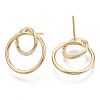 Brass Stud Earring Findings X-KK-N230-09G-NF-2